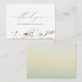 水エレガント色ワイルドフラワーベビーフラットノートカード ノートカード