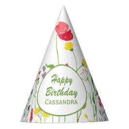 水エレガント色ワイルドフラワーボタニカル誕生日 パーティーハット