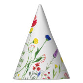 水エレガント色ワイルドフラワーボタニカル誕生日 パーティーハット (右)