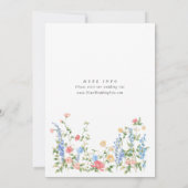 水エレガント色ワイルドフラワーボヘミアン結婚ズ 招待状 (裏面)