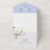 水エレガント色ワイルドフラワーボホフローラ結婚ズ オールインワン招待状 (外側)