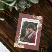 水エレガント色ワイルドフラワーメリークリスマス シーズンカード