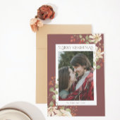 水エレガント色ワイルドフラワーメリークリスマス シーズンカード