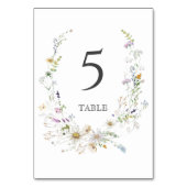 水エレガント色ワイルドフラワーリースホワイト結婚ズ テーブルナンバー (正面)
