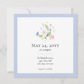 水エレガント色ワイルドフラワーレインボー結婚ズ 招待状 (裏面)