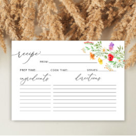 水エレガント色ワイルドフラワーレシピカード