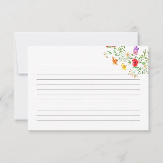 水エレガント色ワイルドフラワーレシピカード (裏面)