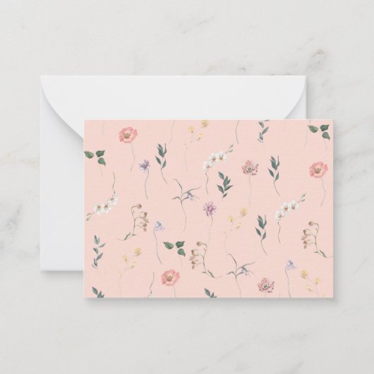 水エレガント色ワイルドフラワー春ボホ素朴 ノートカード (裏面)