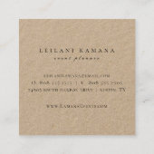 水エレガント色ワイルドフラワー植物筏 スクエア名刺 (裏面)