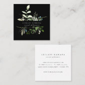 水エレガント色ワイルドフラワー濃色 スクエア名刺 (正面/裏面)