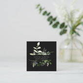 水エレガント色ワイルドフラワー濃色 スクエア名刺 (スタンド正面)