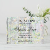 水エレガント色ワイルドフラワー素朴ブライダルシャワー 招待状 (スタンド正面)