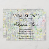 水エレガント色ワイルドフラワー素朴ブライダルシャワー 招待状 (正面/裏面)