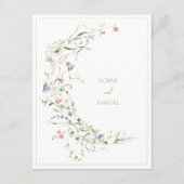 水エレガント色ワイルドフラワー結婚の詳細 エンクロージャーカード (裏面)