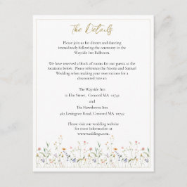 水エレガント色ワイルドフラワー結婚の詳細 エンクロージャーカード