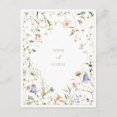 水エレガント色ワイルドフラワー結婚の詳細 エンクロージャーカード (裏面)