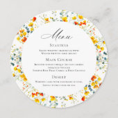 水エレガント色ワイルドフラワー結婚ズディナー メニュー (正面)