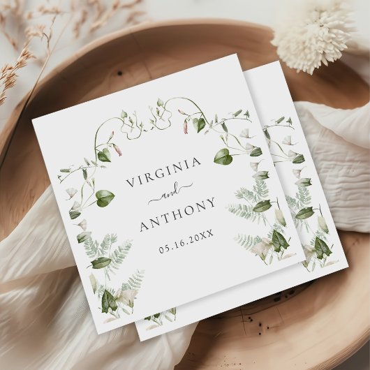 水エレガント色ワイルドフラワー結婚ズ スタンダードカクテルナプキン