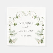 水エレガント色ワイルドフラワー結婚ズ スタンダードカクテルナプキン (正面)