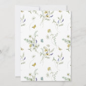 水エレガント色ワイルドフラワー結婚ズ 招待状 (裏面)