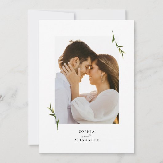 水エレガント色ワイルドフラワー結婚ズ 招待状 (裏面)