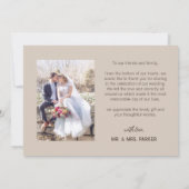 水エレガント色ワイルドフラワー結婚写真 サンキューカード (裏面)