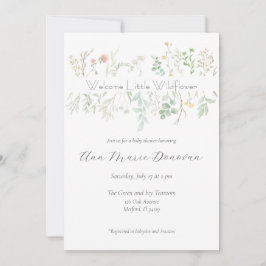 水エレガント色ワイルドフラワー縁ど赤ちゃんシャワー 招待状