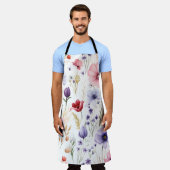 水エレガント色ワイルドフラワー エプロン (着用した状態)