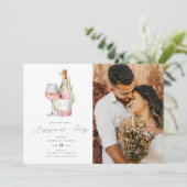 水エレガント色ワインモノグラム婚約パーティ 招待状 (スタンド正面)