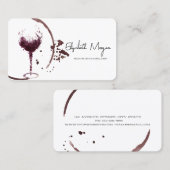 水エレガント色ワイン染色ワイングラス 名刺 (正面/裏面)