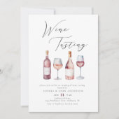 水エレガント色ワイン試飲ブライダルシャワー 招待状 (正面)