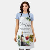 水エレガント色ヴィノビベスイニシャルヴィネヤード エプロン (着用した状態)