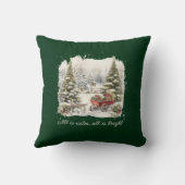 水エレガント色ヴィンテージクリスマススクリプト クッション (裏面)