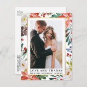 水エレガント色冬のフローラ愛と感謝してい ポストカード (正面/裏面)