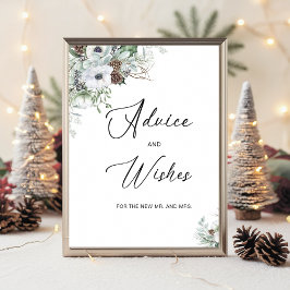 水エレガント色冬アネモネ花ブライダル ポスター