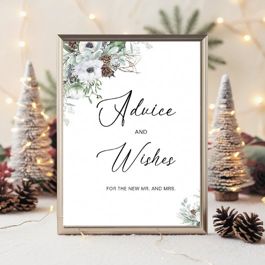 水エレガント色冬アネモネ花ブライダル ポスター