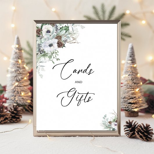 水エレガント色冬アネモネ花ブライダル ポスター