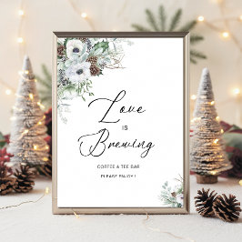 水エレガント色冬アネモネ花ブライダル ポスター