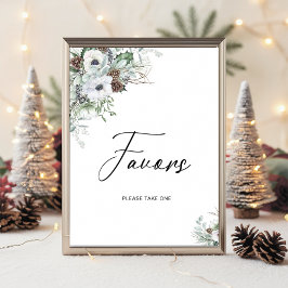 水エレガント色冬アネモネ花ブライダル ポスター