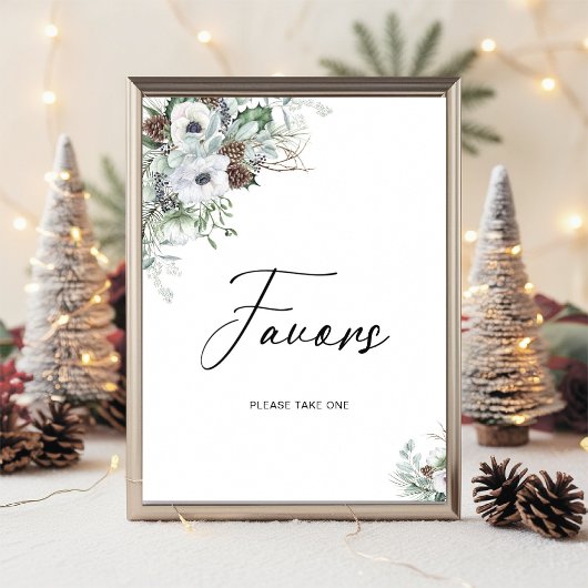 水エレガント色冬アネモネ花ブライダル ポスター