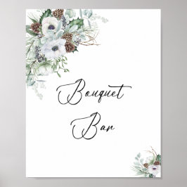 水エレガント色冬アネモネ花ブライダル ポスター