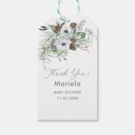 水エレガント色冬アネモネ花ベビーSh ギフトタグ
