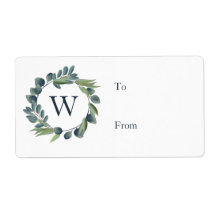 水エレガント色冬葉リースモノグラム