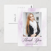 水エレガント色卒業写真ありがとう ポストカード (正面/裏面)