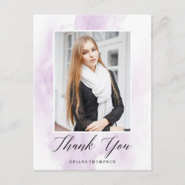 水エレガント色卒業写真ありがとう ポストカード