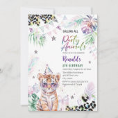 水エレガント色反抗的な子どもサファリ動物2位B 招待状 (正面)