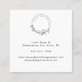 水エレガント色夏の花あなたのロゴ スクエア名刺 (裏面)