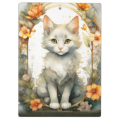 水エレガント色子猫芸術的フローラ クリップボード (裏面)