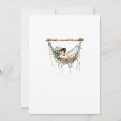 水エレガント色小さな漁師の一人が生まれた 招待状 (裏面)