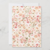 水エレガント色小フローラ結婚式招待状 セーブザデート (裏面)